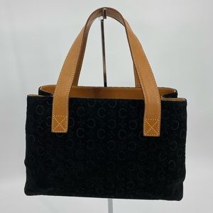 バッグ CELINE C MACADAM SUEDE TOTE HAND BAG CELINE Hand Bag Tote Purse C Macadam Suede Brown Authentic